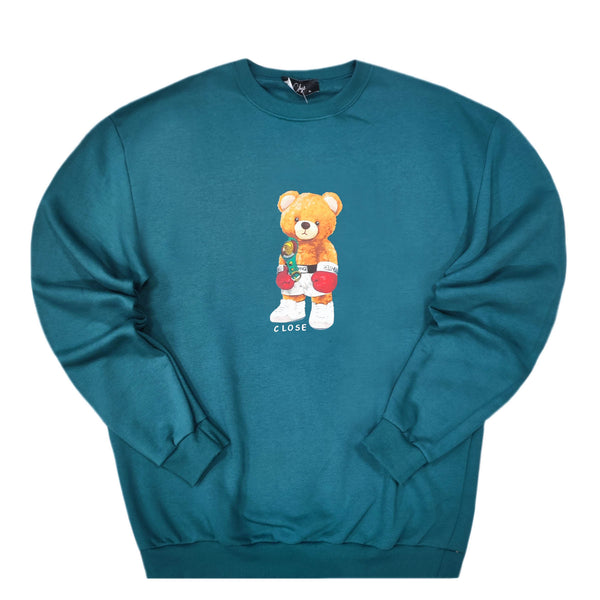 Close society - W23-863 - champion teddy bear logo sweatshirt - petrol