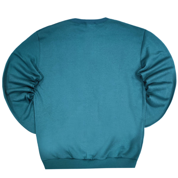 Clvse society - W23-864 - floral logo sweatshirt - petrol