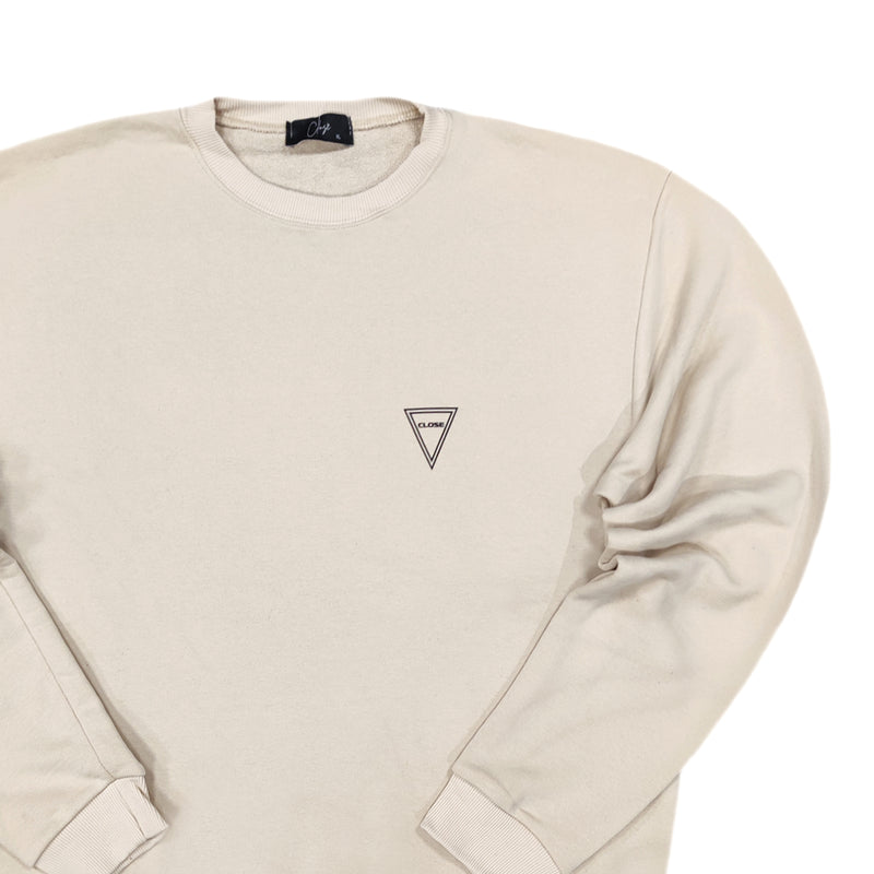 Close society - W23-865 - triangle logo sweatshirt - beige