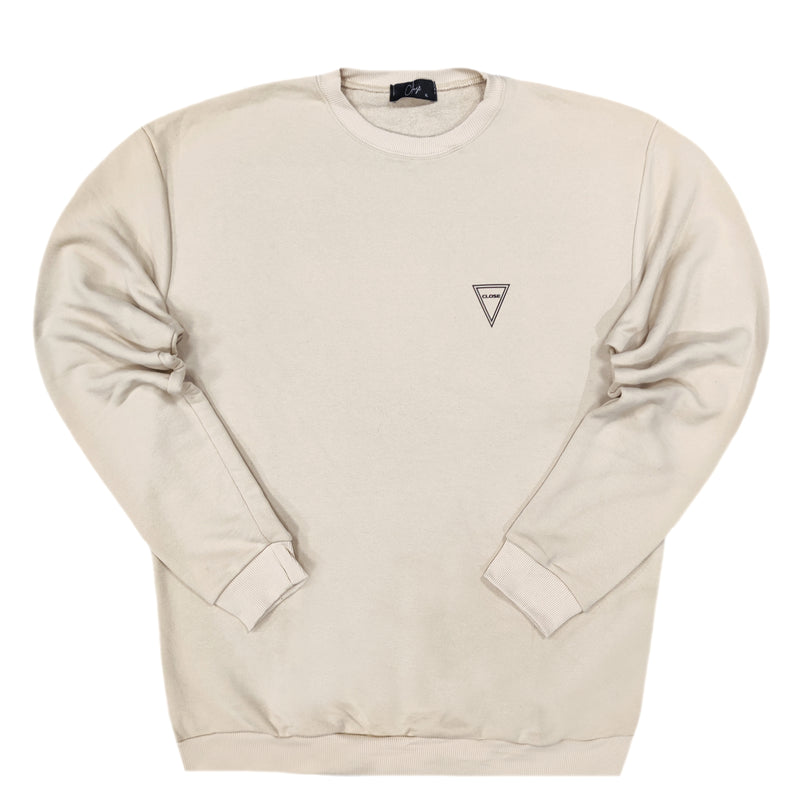 Close society - W23-865 - triangle logo sweatshirt - beige