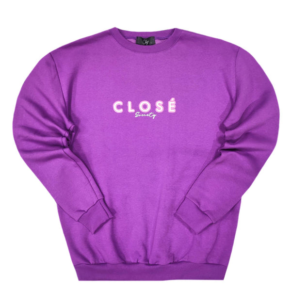 Close society - W23-865 - neon logo sweatshirt - magenta