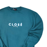 Close society - W23-865 - neon logo sweatshirt - petrol