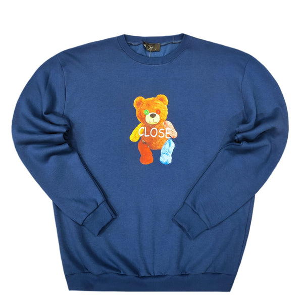 Close society - W23-869 - bear logo sweatshirt - blue