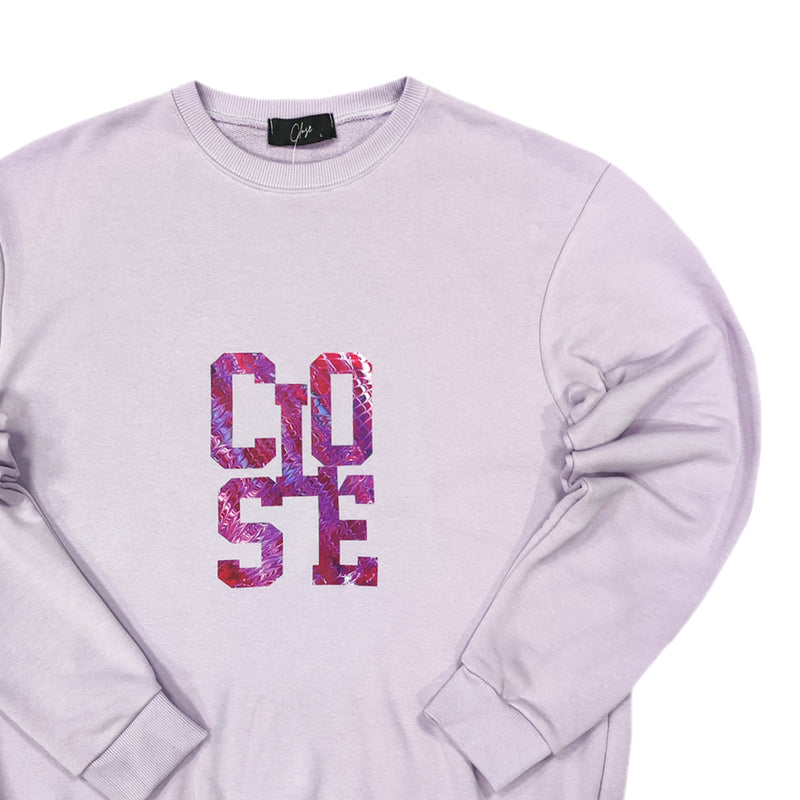 Close society - W23-870 - connected logo sweatshirt - lilac