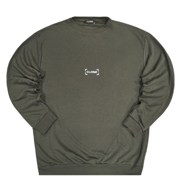 Close society - W23-871 - border logo sweatshirt - khaki