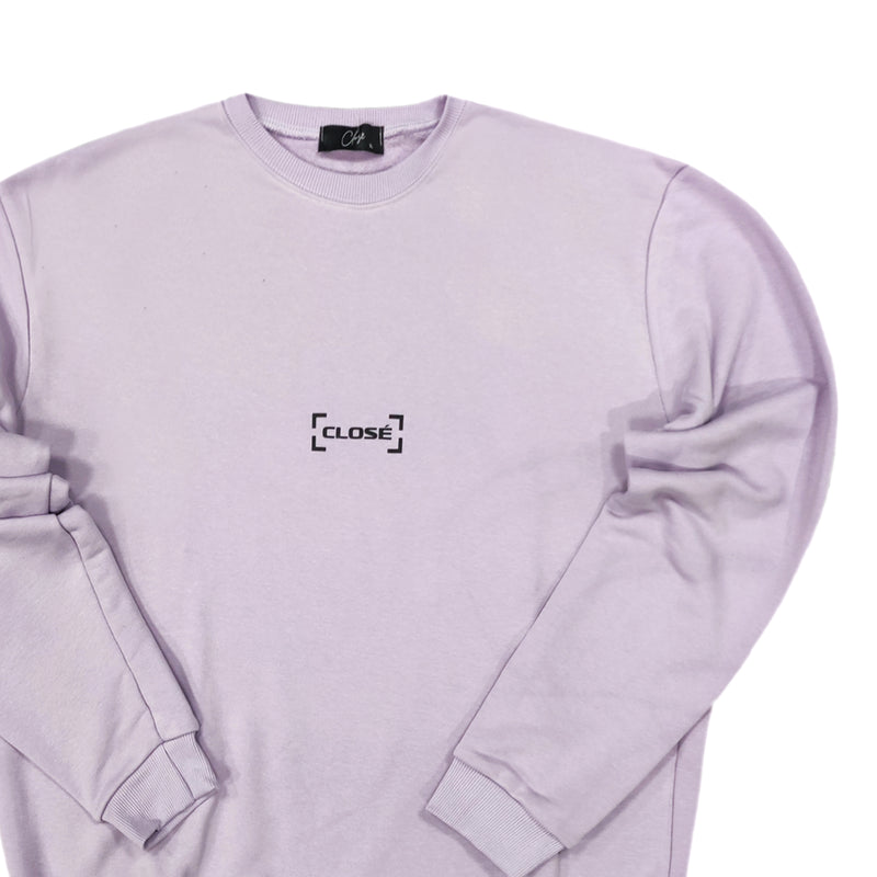 Close society - W23-871 - border logo sweatshirt - lilac