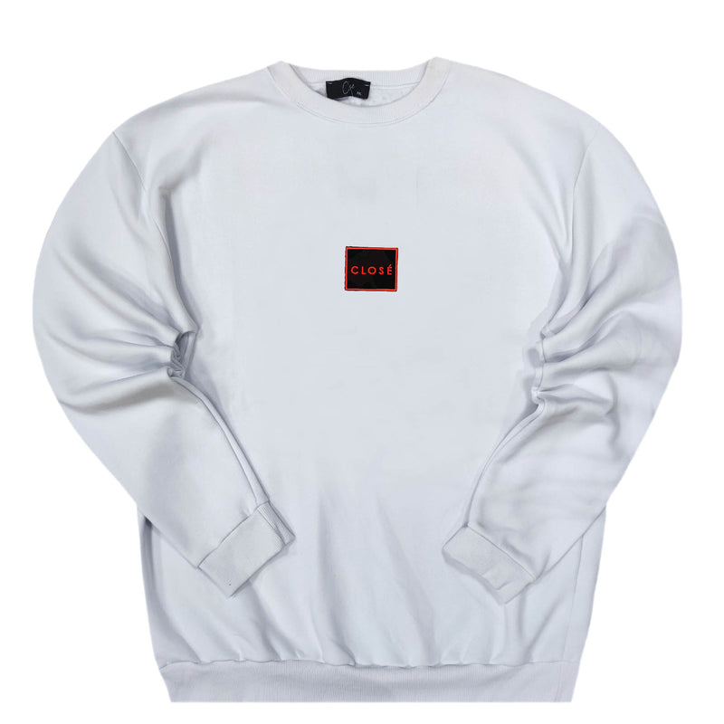 Close society - W23-872 - camo patch sweatshirt - white