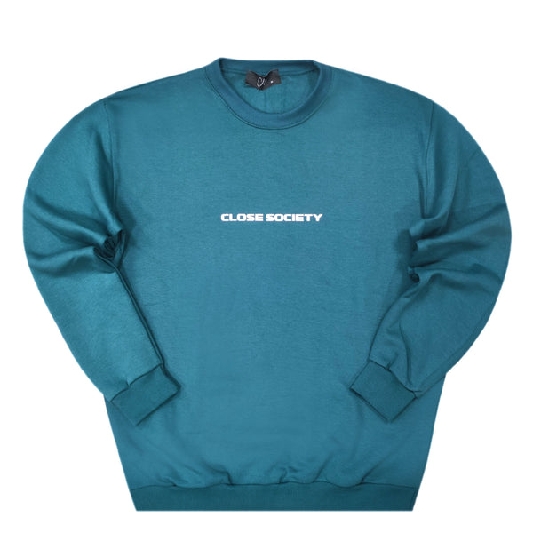 Close society - W23-877 - logo sweatshirt - petrol