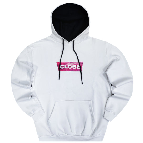 Close society - W23-920 - foux logo hoodie - white