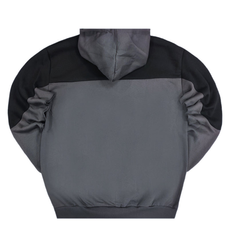 Close society - W23-926 - half black half grey hoodie - grey