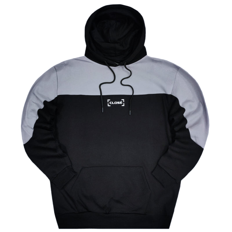 Close society - W23-930 - half black half ice hoodie - black