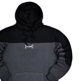 Close society - W23-931 - half grey half black hoodie - grey