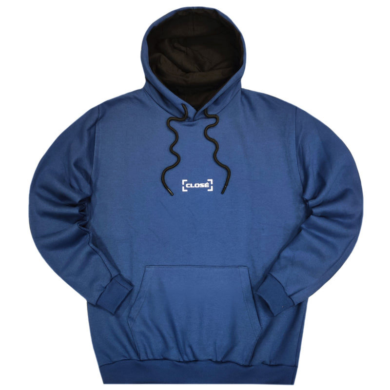 Close society - W23-934 - border logo hoodie - blue