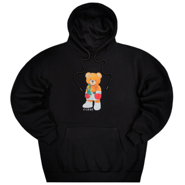 Clvse society - W23-935 - champion teddy bear logo hoodie - black