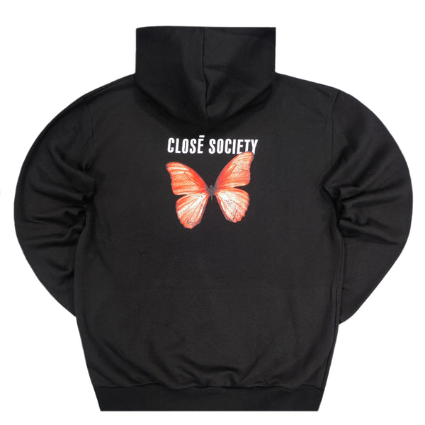 Close society - W23-942 - butterfly hoodie - black