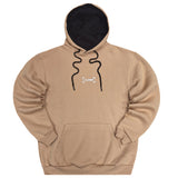 Close society - W23-946 - border logo hoodie - beige