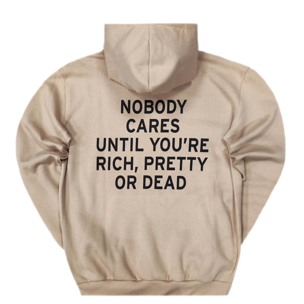 Close society - W23-946 - border logo hoodie - beige