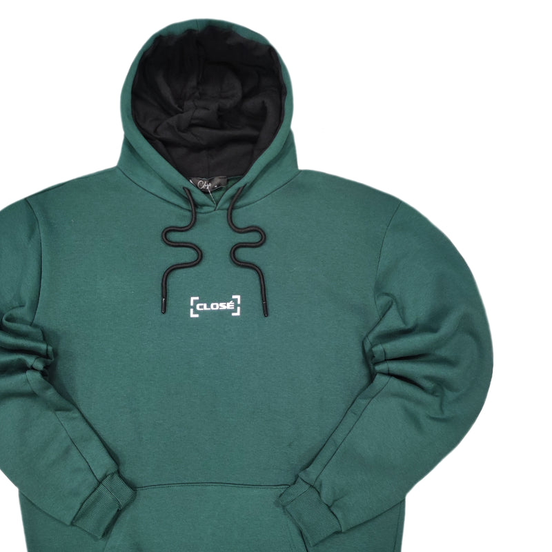 Close society - W23-946 - border logo hoodie - green