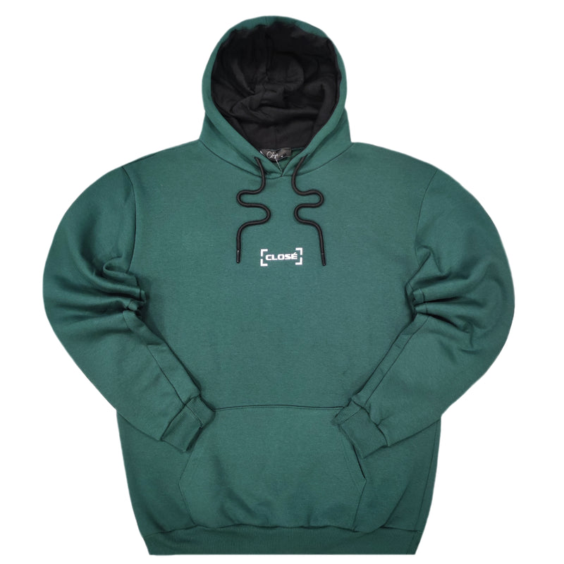 Close society - W23-946 - border logo hoodie - green