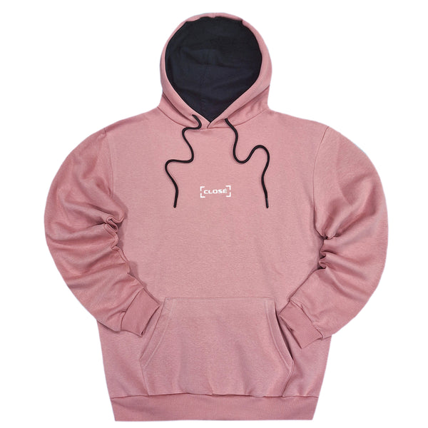 Close society - W23-946 - border logo hoodie - pink