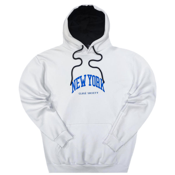 Close society - W23-954 - new york logo hoodie - white