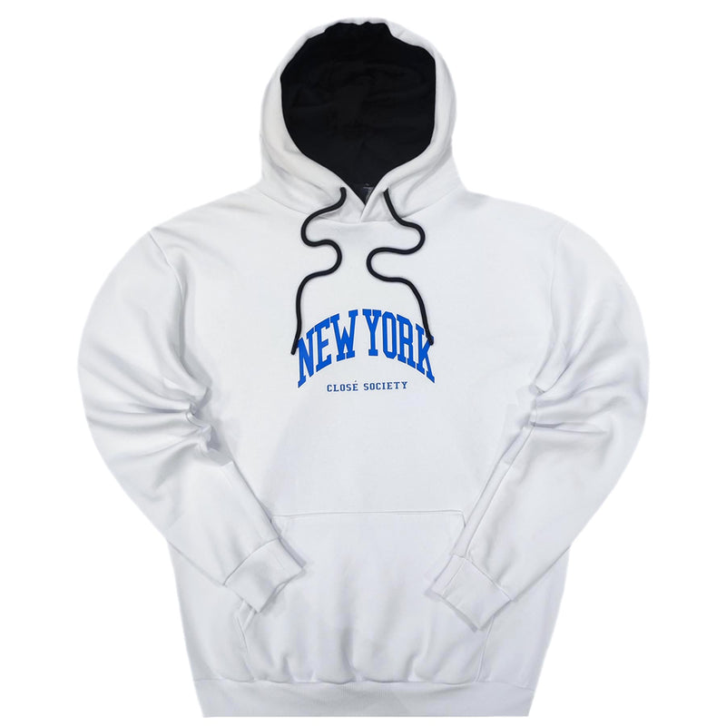 Close society - W23-954 - new york logo hoodie - white