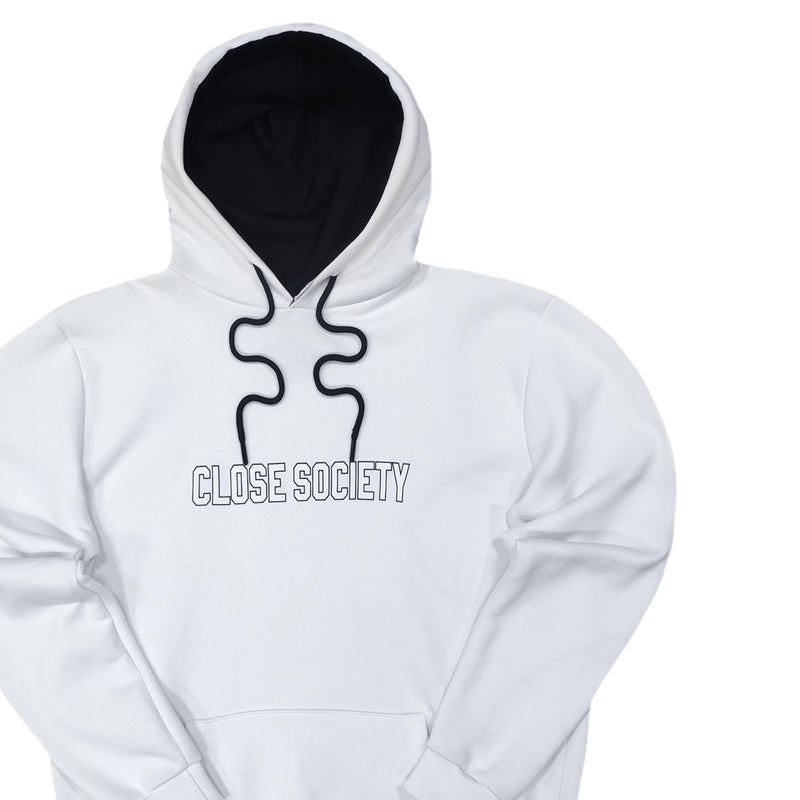 Close society - W23-959 - simple logo hoodie - white