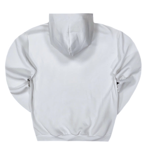 Μακρυμάνικο φούτερ με κουκούλα Close society - W23-960 - d. characters logo λευκό