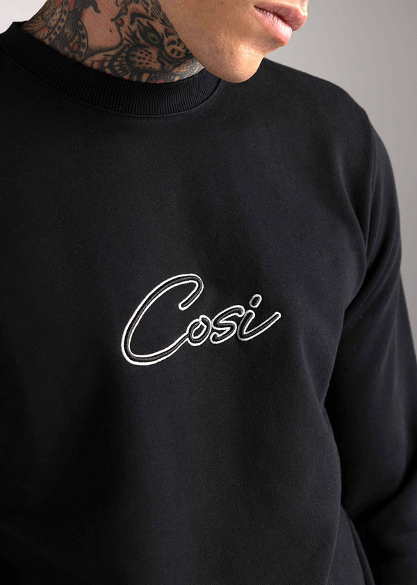 Ανδρικό μακρυμάνικο φούτερ Cosi jeans - 64-W24-55 - logo μαύρο