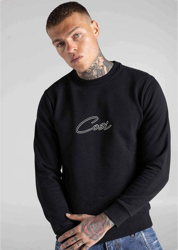 Ανδρικό μακρυμάνικο φούτερ Cosi jeans - 64-W24-55 - logo μαύρο