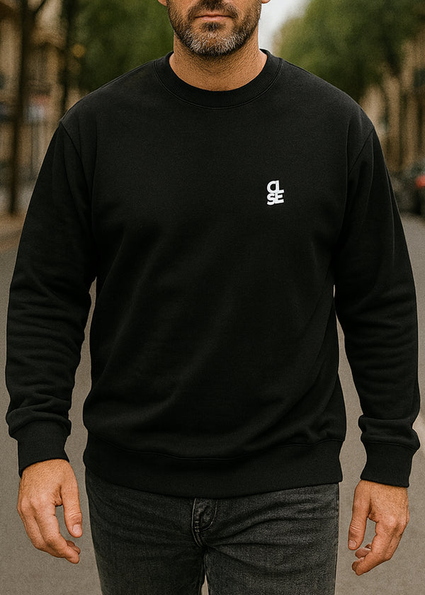 Ανδρικό φούτερ χωρίς χνούδι  Close society - W25-101 - white logo sweatshirt μαύρο