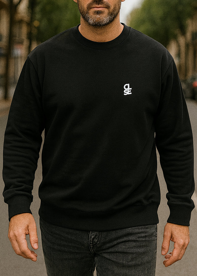 Ανδρικό φούτερ χωρίς χνούδι  Close society - W25-101 - white logo sweatshirt μαύρο