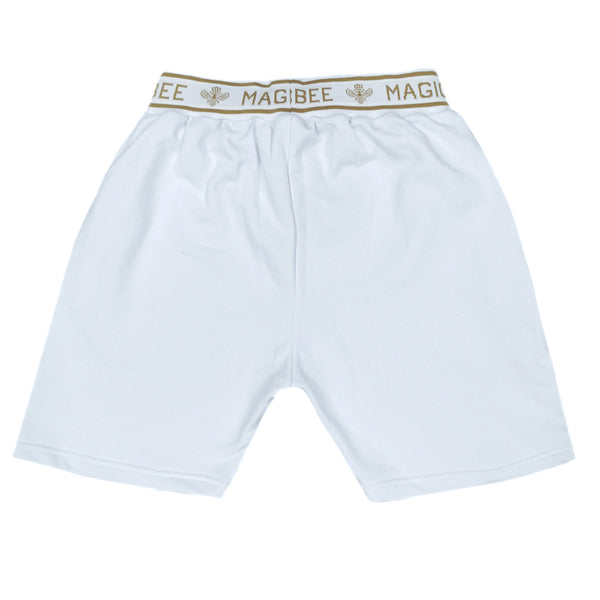 Magic bee - WB20305 - chains logo shorts - white