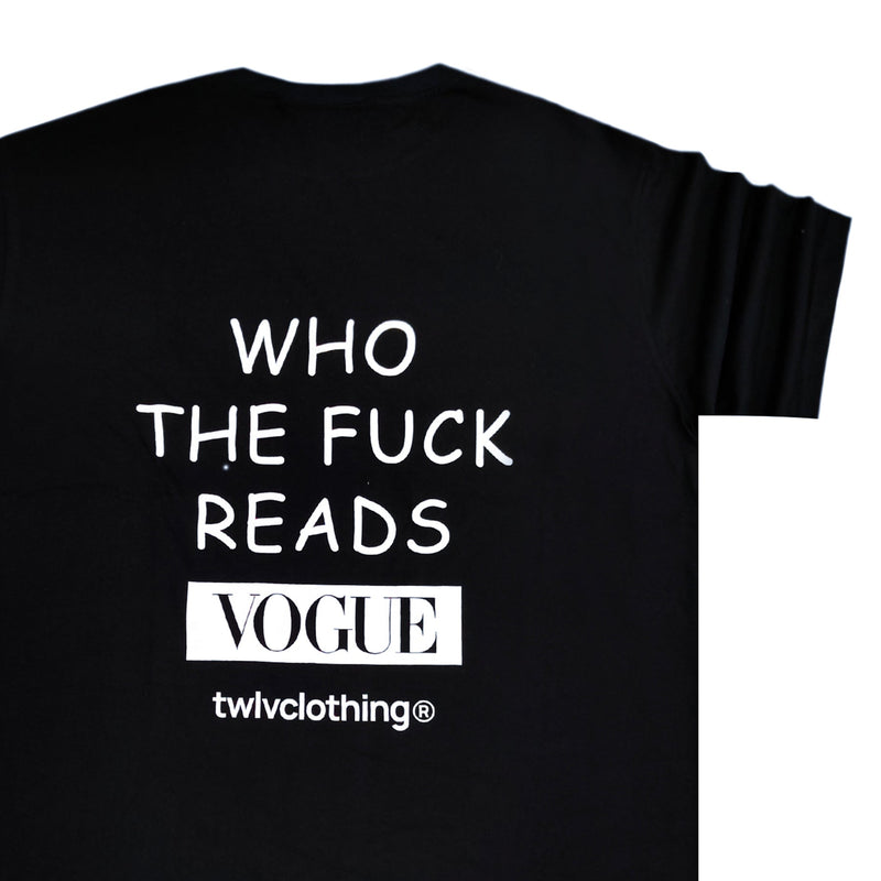 Twelve clothing “who the f**k reads vogue oversized tee - black