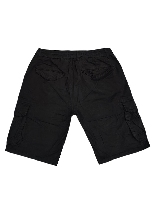 Ανδρική βερμούδα υφασμάτινο cargo GUF - X-2261-1 - fabric cargo shorts μαύρο