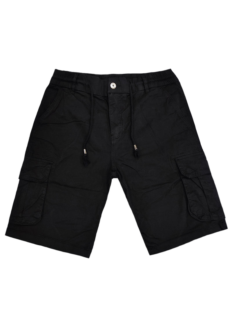 Ανδρική βερμούδα υφασμάτινο cargo GUF - X-2261-1 - fabric cargo shorts μαύρο