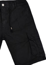 Ανδρική βερμούδα υφασμάτινο cargo GUF - X-2261-1 - fabric cargo shorts μαύρο