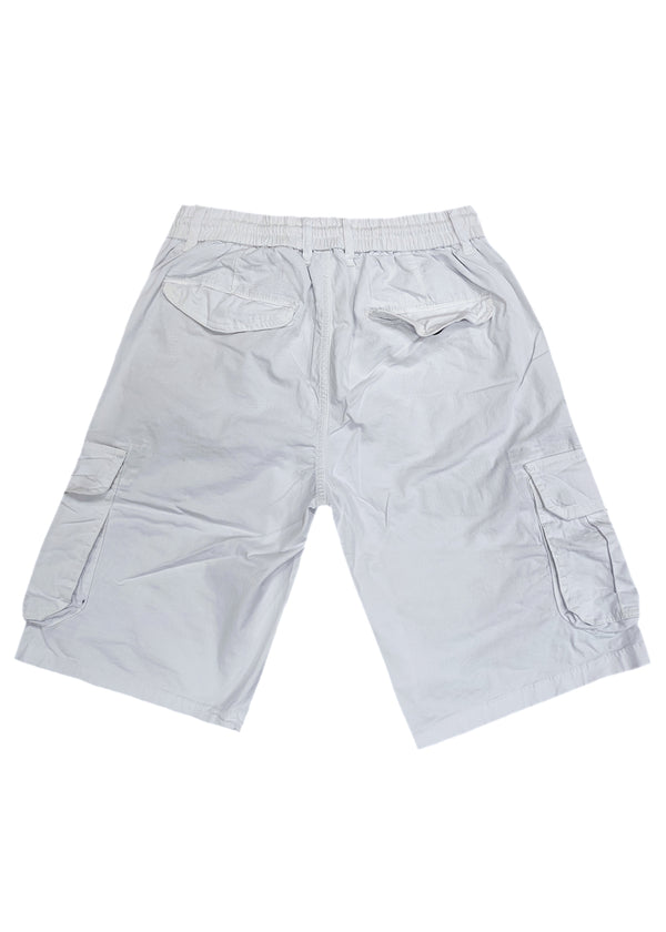 Ανδρική βερμούδα υφασμάτινο cargo GUF - X-2261-11 - fabric cargo shorts λευκό