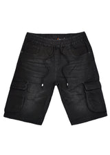 Ανδρική βερμούδα υφασμάτινη cargo Gang - XHK-M1837 - fabric cargo shorts μαύρο