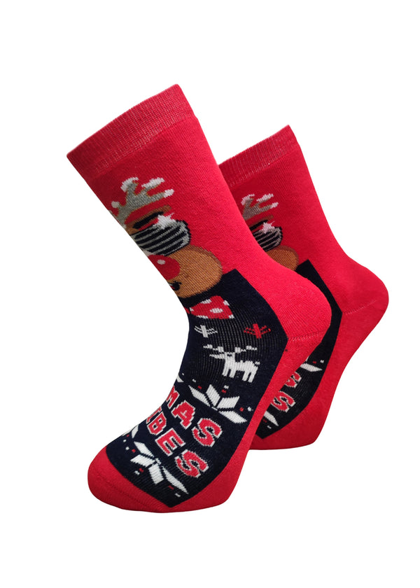 Χριστουγεννιάτικες κάλτσες V-tex -XMAS VIBES-κόκκινο