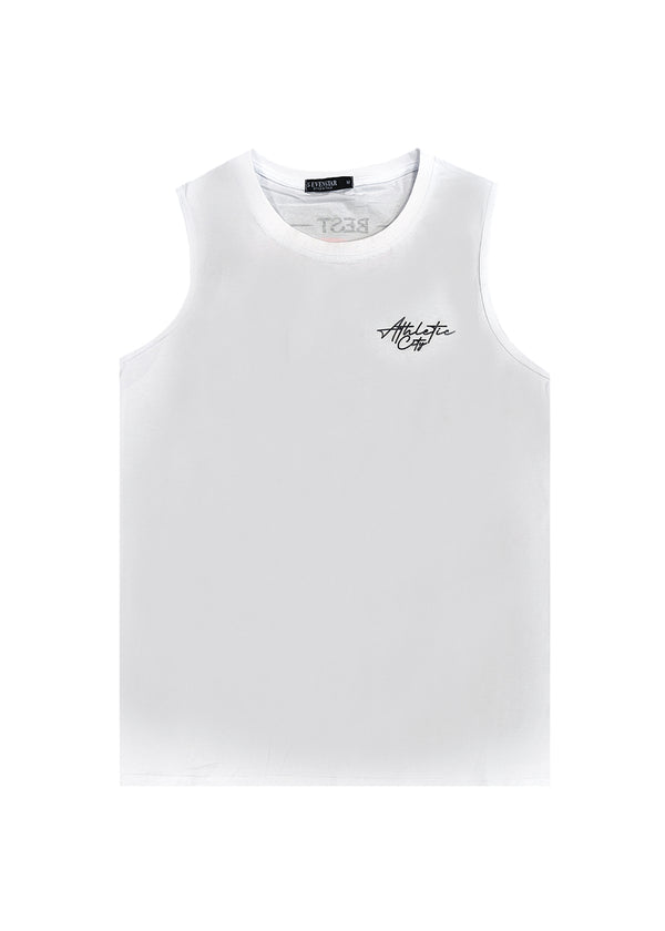 Ανδρική αμάνικη μπλούζα GUF - XY-1063 - sleeveless lakers logo λευκό