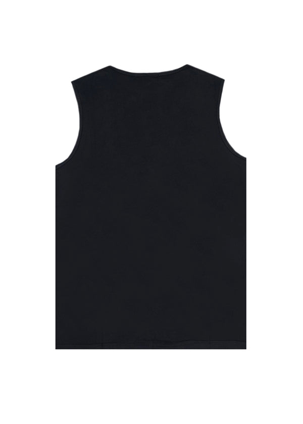 Ανδρική αμάνικη μπλούζα GUF - XY-1105 - simple sleeveness slim fit tee μαύρο