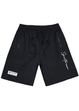 Ανδρική βερμούδα GUF - XY-6082B - sportteam logo athletic regular shorts μαύρο