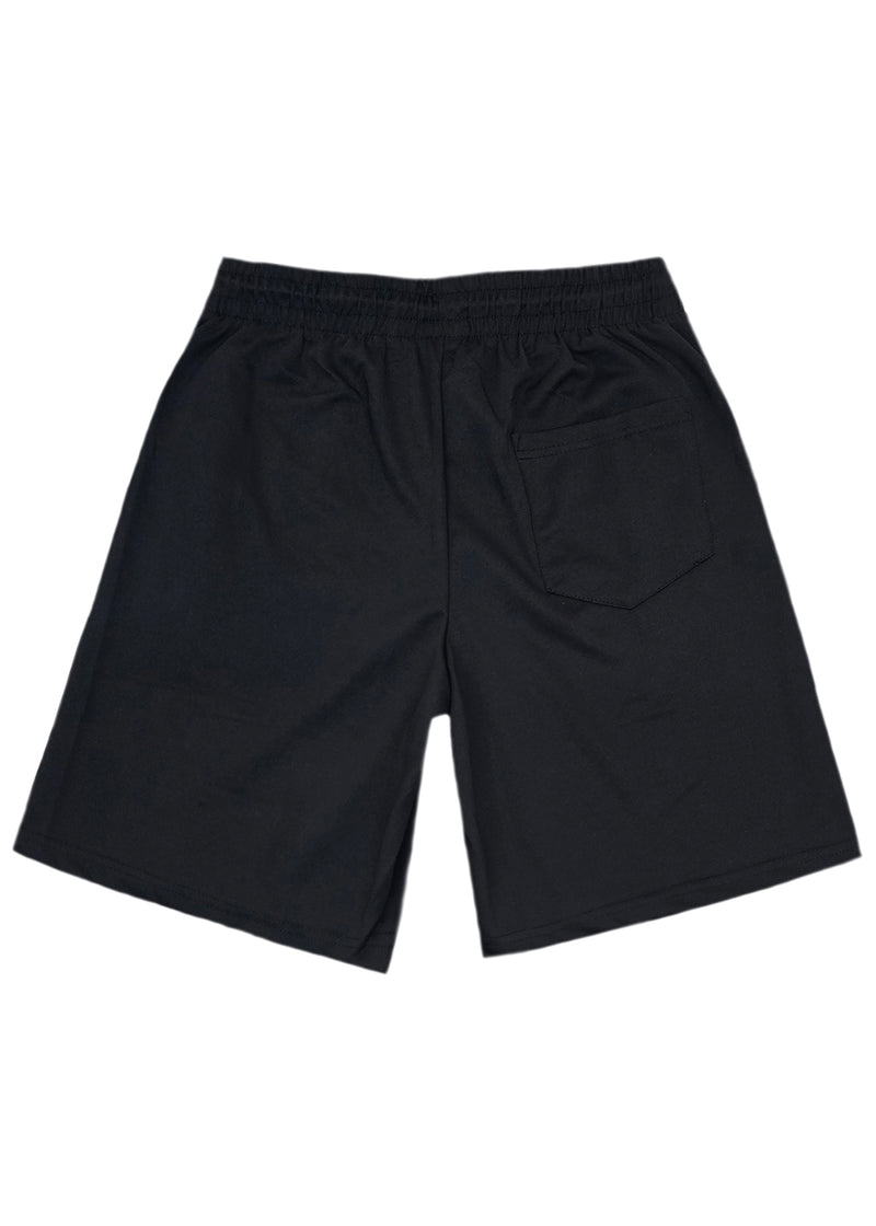 Ανδρική βερμούδα GUF - XY-6082B - sportteam logo athletic regular shorts μαύρο