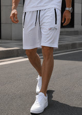 Ανδρική βερμούδα GUF - XY-6088B - original NY city logo athletic regular shorts λευκή
