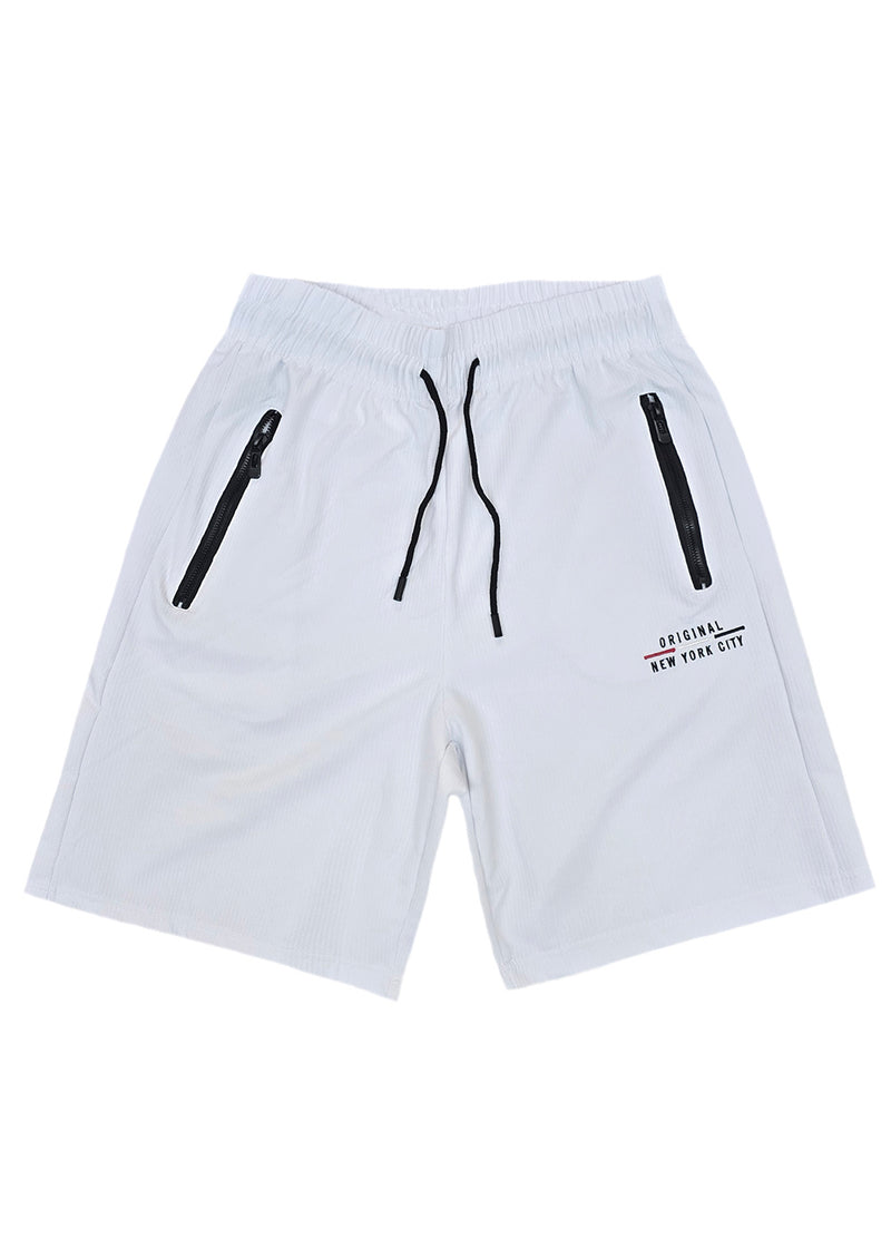 Ανδρική βερμούδα GUF - XY-6088B - original NY city logo athletic regular shorts λευκή