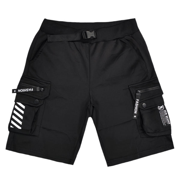 Gang - XY-7073 - cargo shorts - black