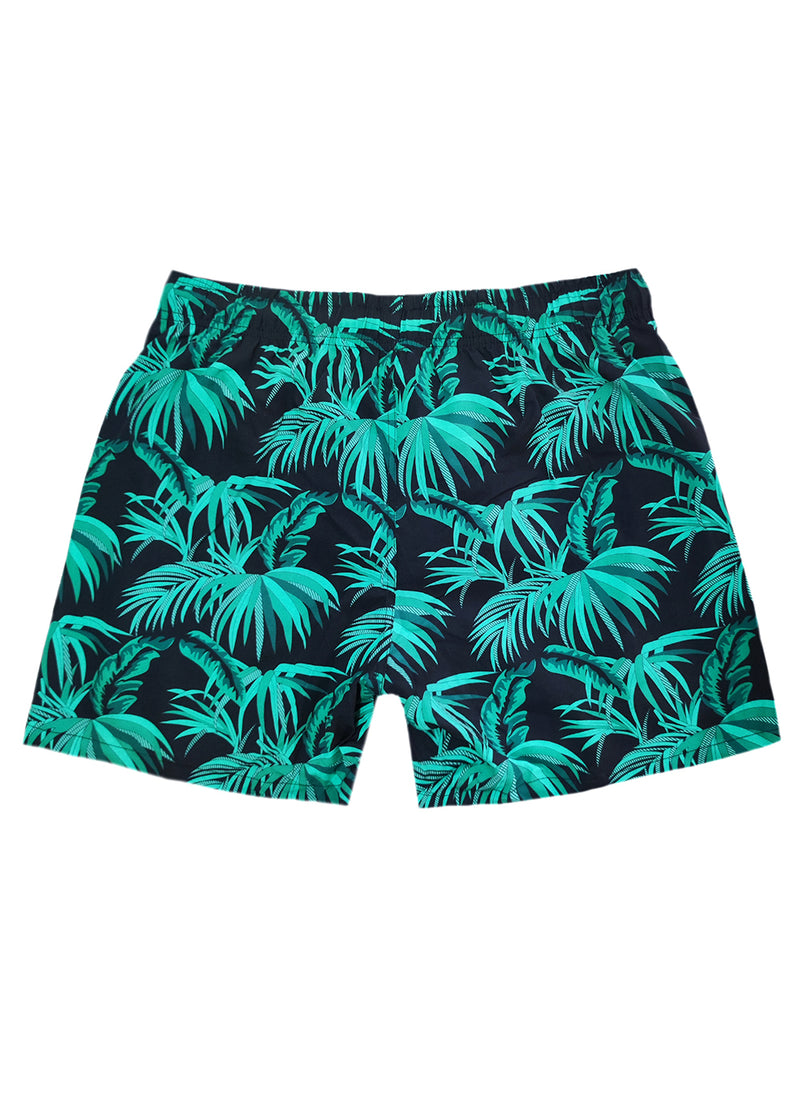 Ανδρικό μαγιό 5 EVEN STAR - YHM-1109 - green palm trees swim shorts μαύρο