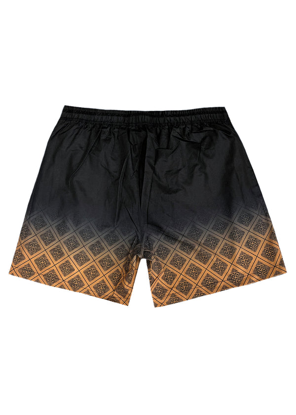 Ανδρικό μαγιό 5 EVEN STAR - YHM765 - brown meander swim shorts μαύρο