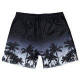 5 EVEN STAR - YHM 819 - grey palm trees swim shorts - black